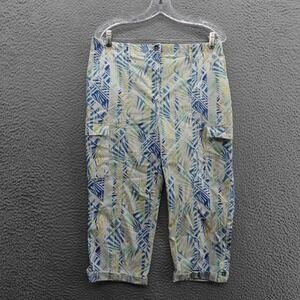 Chicos Cropped Pants Size‎ 0.5 US 6 Multi Stretch Womens Cargo Lightweight Beach